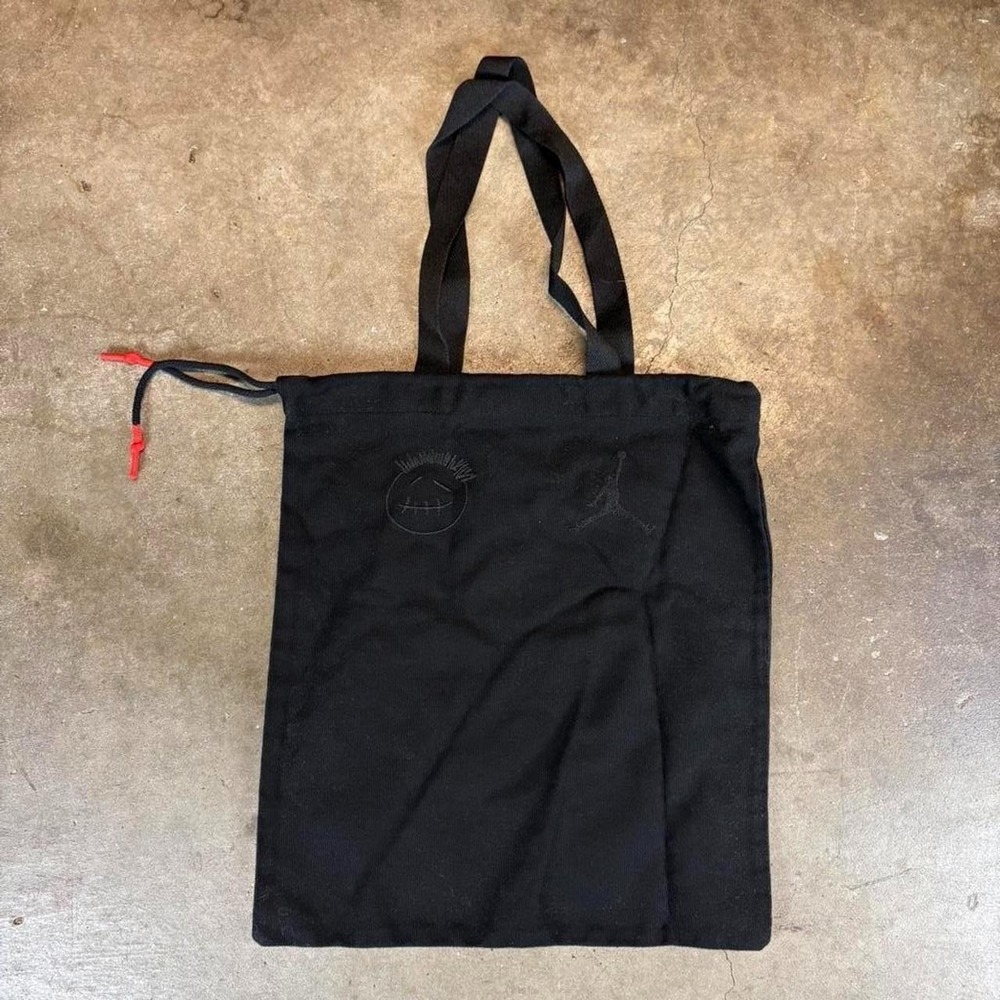 Jordan x cactus jack black canvas tote bag